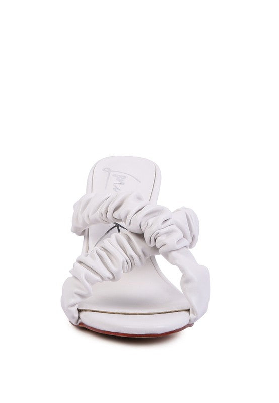 PAGE 3 SCRUNCHIE STRAP BLOCK SANDALS - Tigbul's Variety Fashion Shop