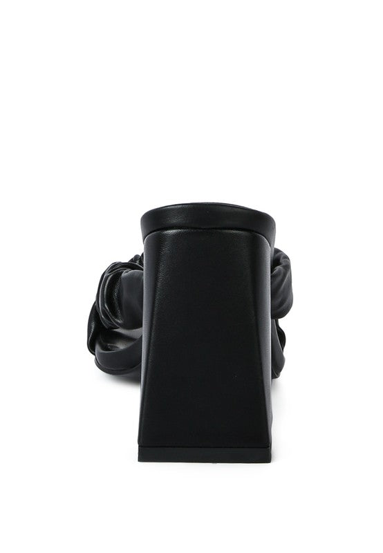 PAGE 3 SCRUNCHIE STRAP BLOCK SANDALS - Tigbul's Variety Fashion Shop