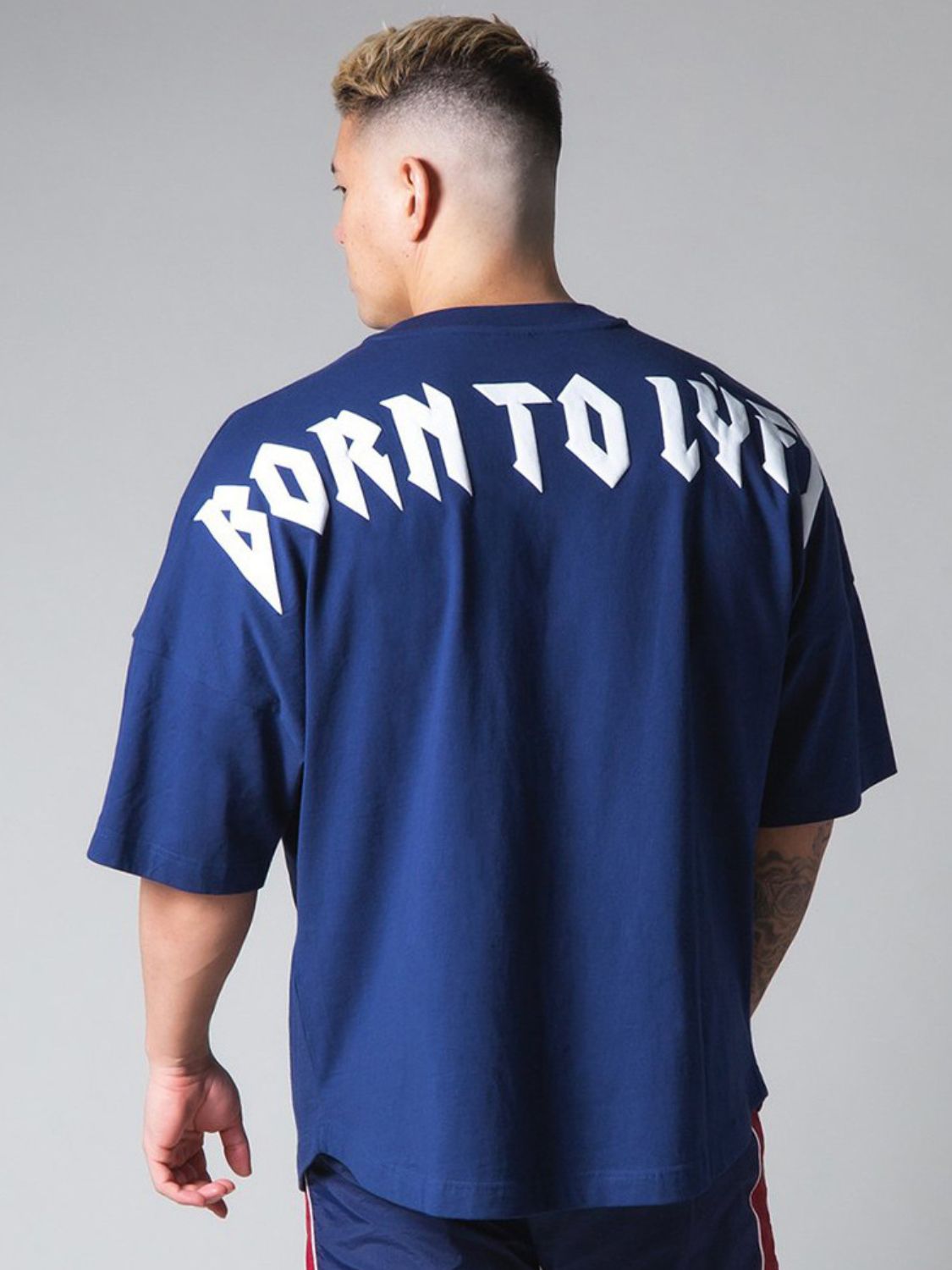 Men's Plus Size Letter Round Neck Half Sleeve T-Shirt - Tigbul's Variety Fashion Shop
