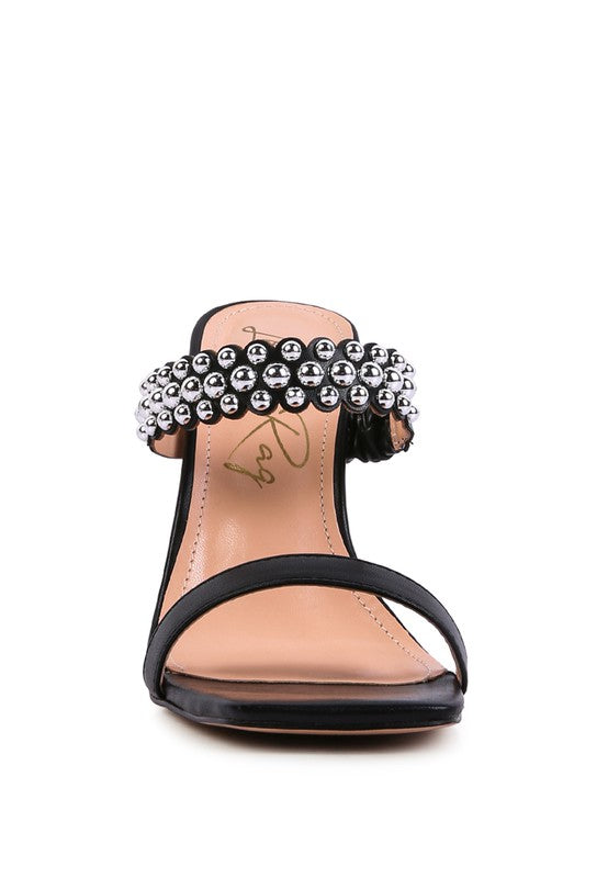 Bandy Stieletto Heel Metal Stud Sandals - Tigbul's Variety Fashion Shop
