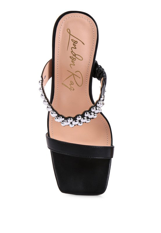 Bandy Stieletto Heel Metal Stud Sandals - Tigbul's Variety Fashion Shop