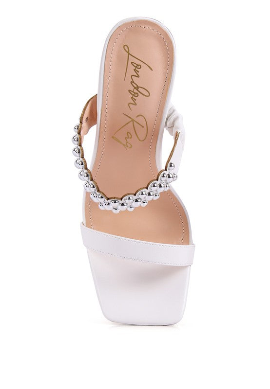 Bandy Stieletto Heel Metal Stud Sandals - Tigbul's Variety Fashion Shop