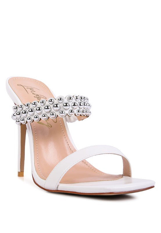 Bandy Stieletto Heel Metal Stud Sandals - Tigbul's Variety Fashion Shop