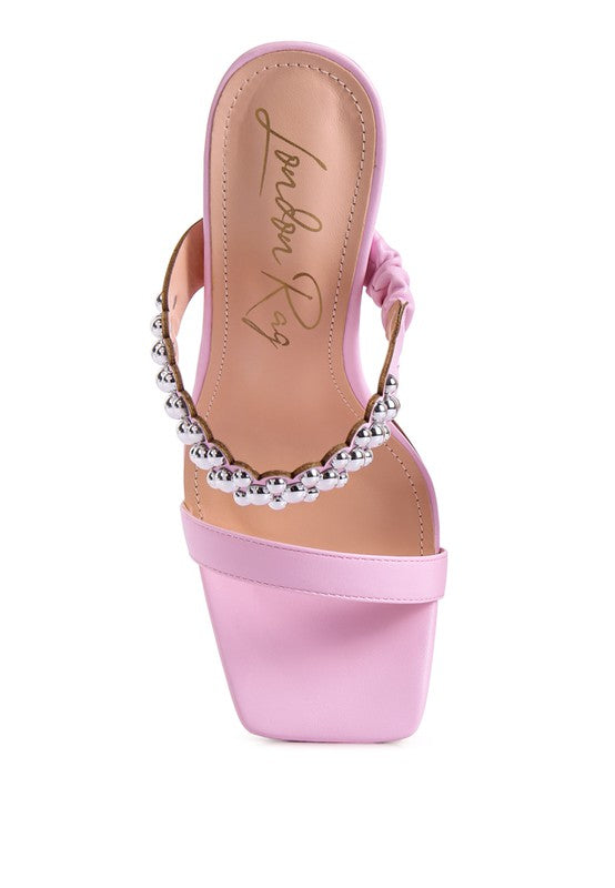 Bandy Stieletto Heel Metal Stud Sandals - Tigbul's Variety Fashion Shop