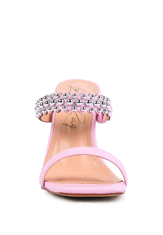 Bandy Stieletto Heel Metal Stud Sandals - Tigbul's Variety Fashion Shop
