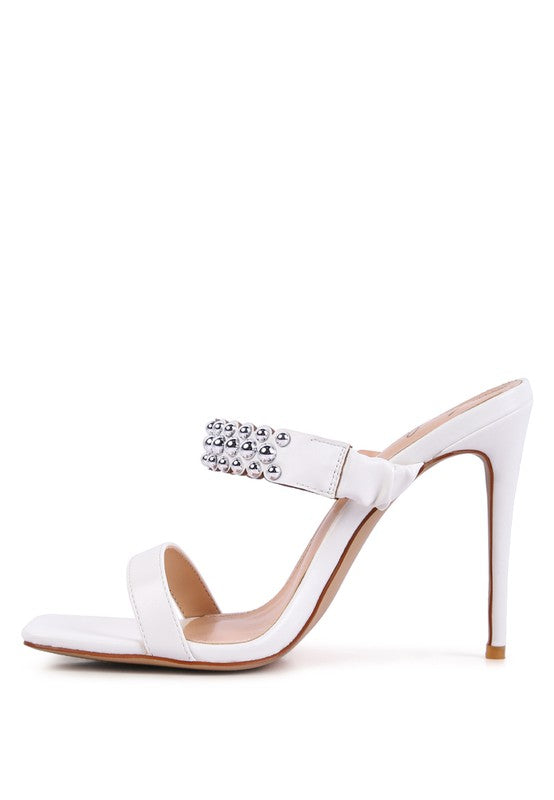 Bandy Stieletto Heel Metal Stud Sandals - Tigbul's Variety Fashion Shop