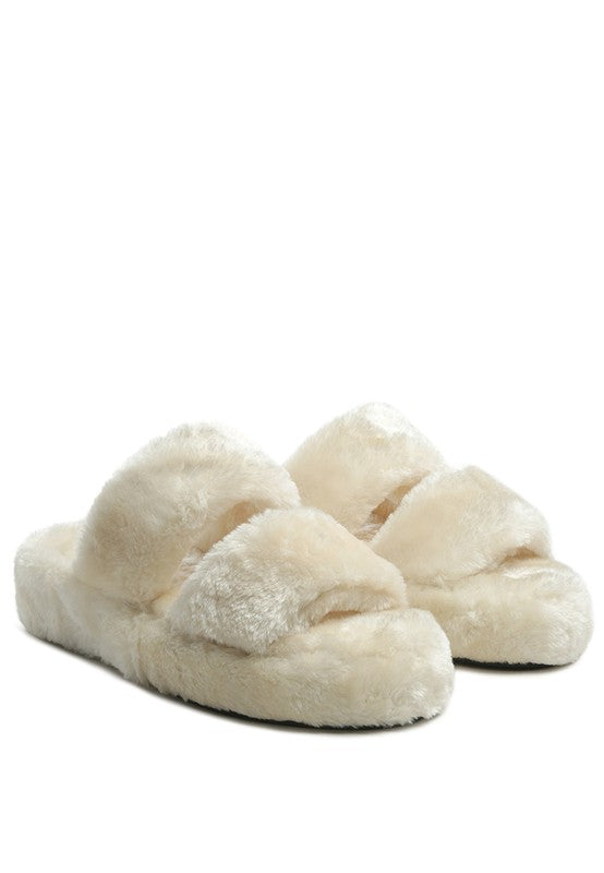 SMOOTHIE FUR SLIP-ON FLATS - Tigbul's Variety Fashion Shop