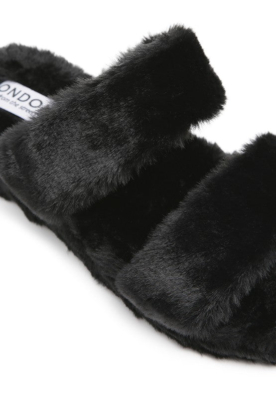 SMOOTHIE FUR SLIP-ON FLATS - Tigbul's Variety Fashion Shop