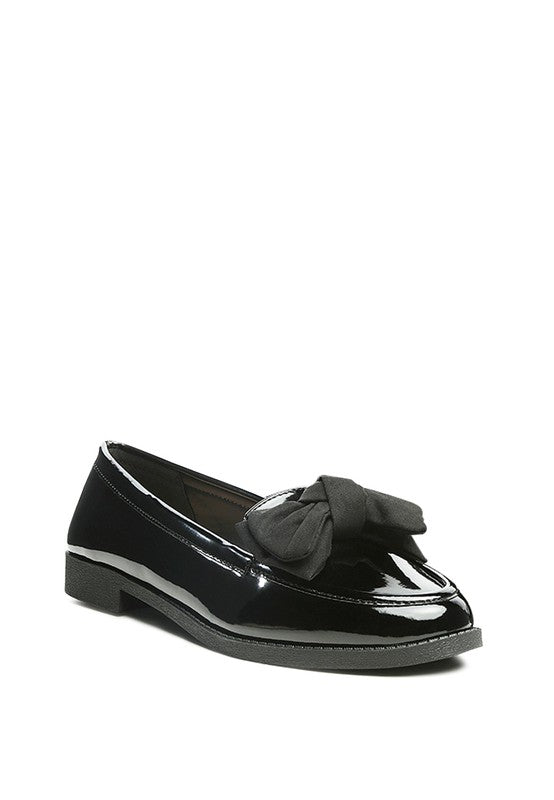 BOWBERRY BOW-TIE PATENT LOAFERS - Tigbul's Variety Fashion Shop