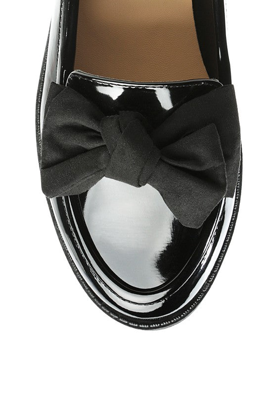 BOWBERRY BOW-TIE PATENT LOAFERS - Tigbul's Variety Fashion Shop