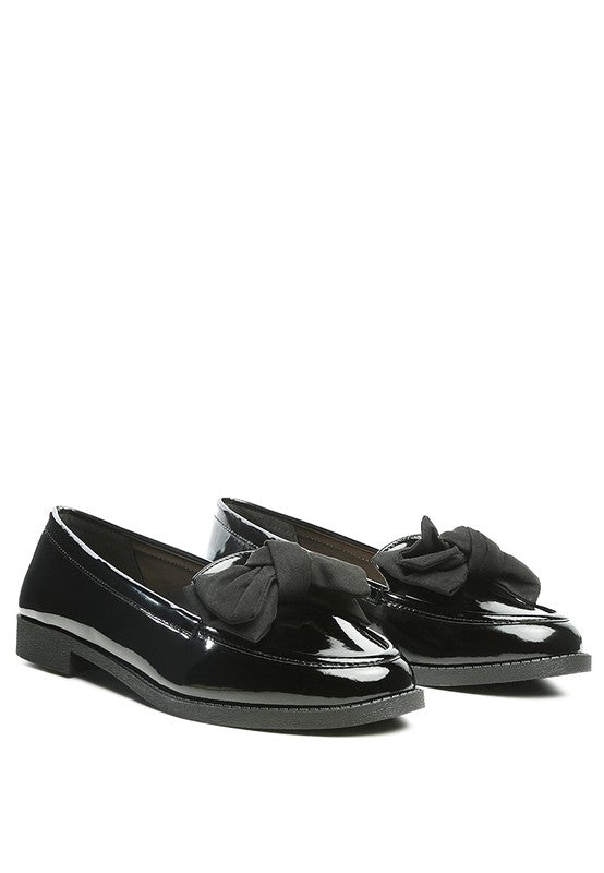 BOWBERRY BOW-TIE PATENT LOAFERS - Tigbul's Variety Fashion Shop