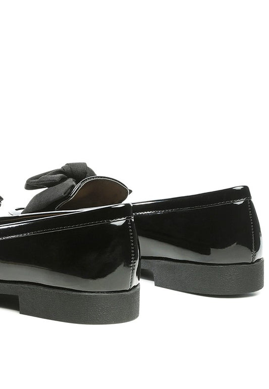 BOWBERRY BOW-TIE PATENT LOAFERS - Tigbul's Variety Fashion Shop