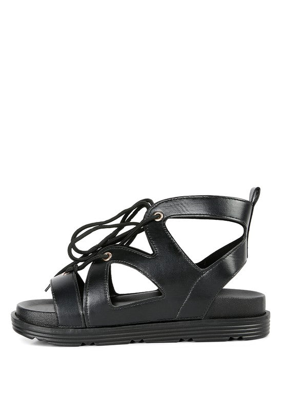 VOOPRET TIE-UP FLAT SANDALS - Tigbul's Variety Fashion Shop