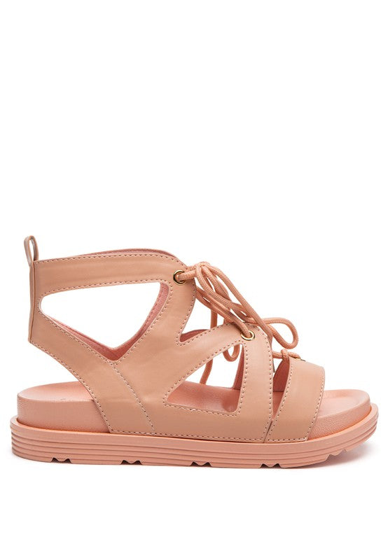 VOOPRET TIE-UP FLAT SANDALS - Tigbul's Variety Fashion Shop