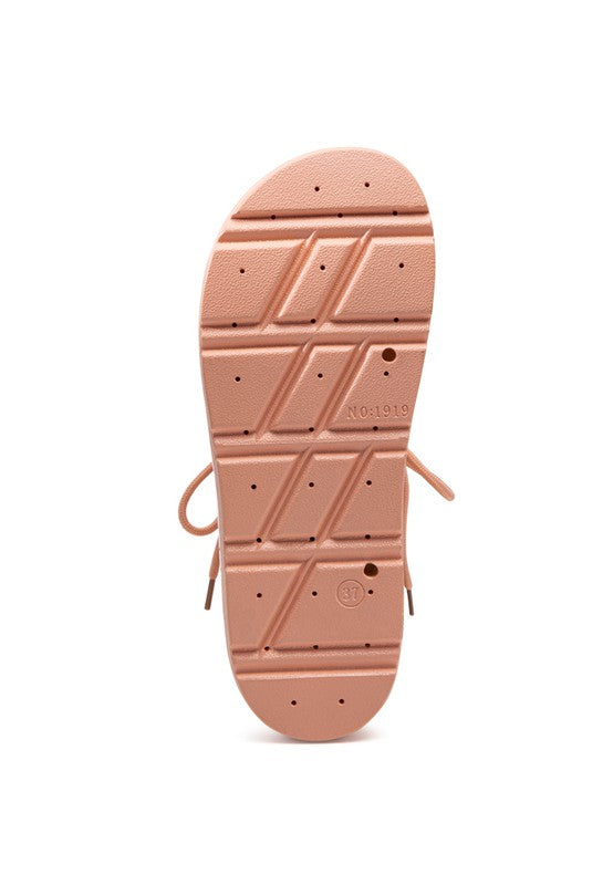 VOOPRET TIE-UP FLAT SANDALS - Tigbul's Variety Fashion Shop