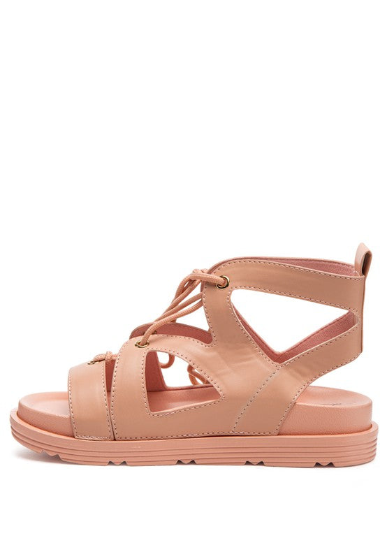 VOOPRET TIE-UP FLAT SANDALS - Tigbul's Variety Fashion Shop