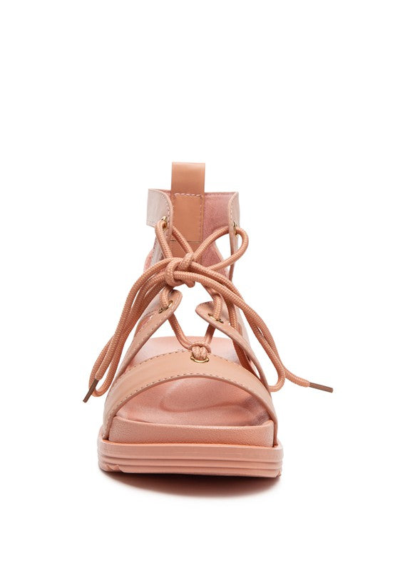 VOOPRET TIE-UP FLAT SANDALS - Tigbul's Variety Fashion Shop