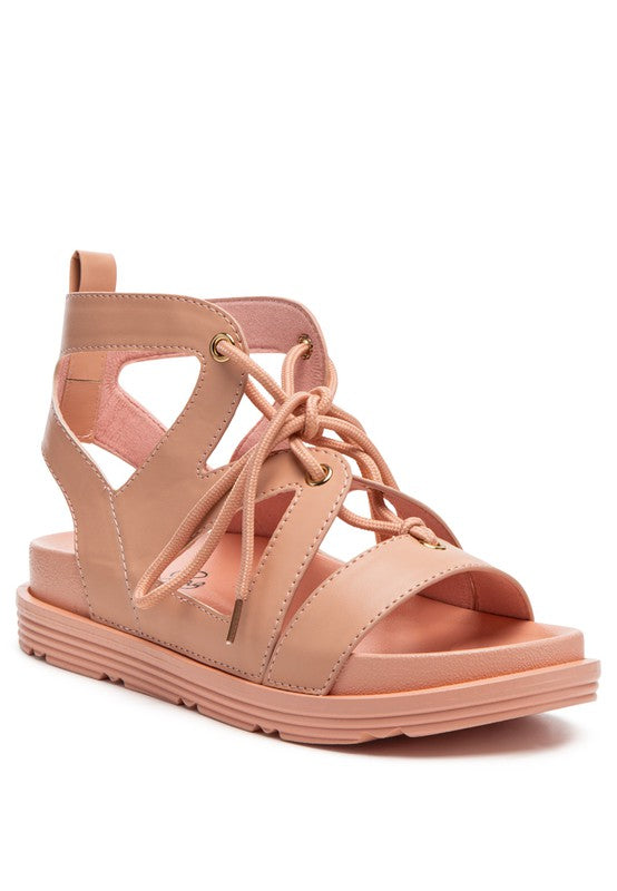 VOOPRET TIE-UP FLAT SANDALS - Tigbul's Variety Fashion Shop