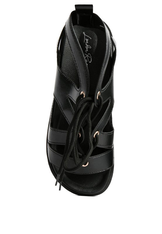VOOPRET TIE-UP FLAT SANDALS - Tigbul's Variety Fashion Shop