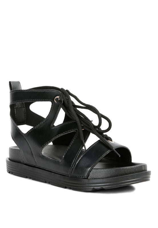 VOOPRET TIE-UP FLAT SANDALS - Tigbul's Variety Fashion Shop
