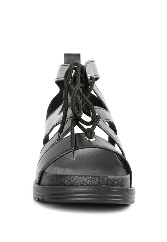 VOOPRET TIE-UP FLAT SANDALS - Tigbul's Variety Fashion Shop
