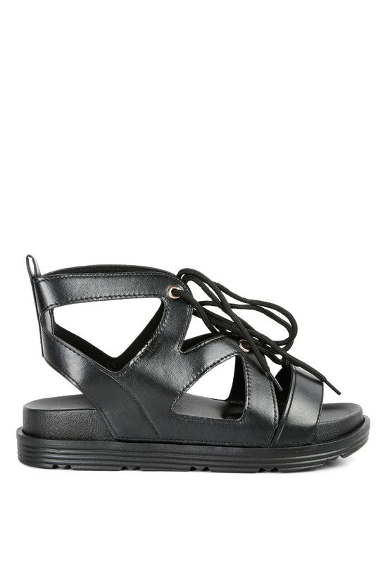 VOOPRET TIE-UP FLAT SANDALS - Tigbul's Variety Fashion Shop