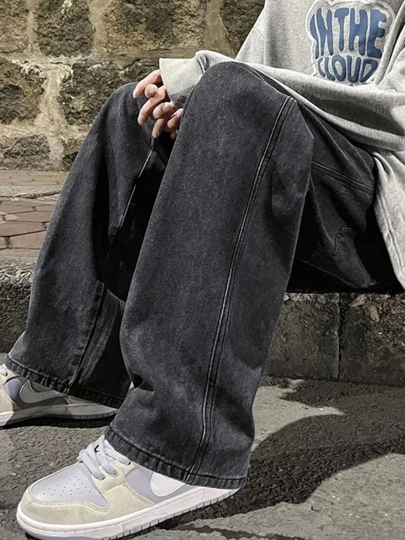 Men's Full Size Drawstring Wide Leg Jeans Plus Size - Tigbul's Variety Fashion Shop