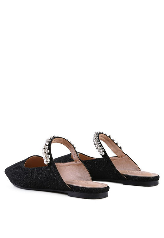 GEODE Mary Jane Cutout Embellished Mules - Tigbul's Variety Fashion Shop