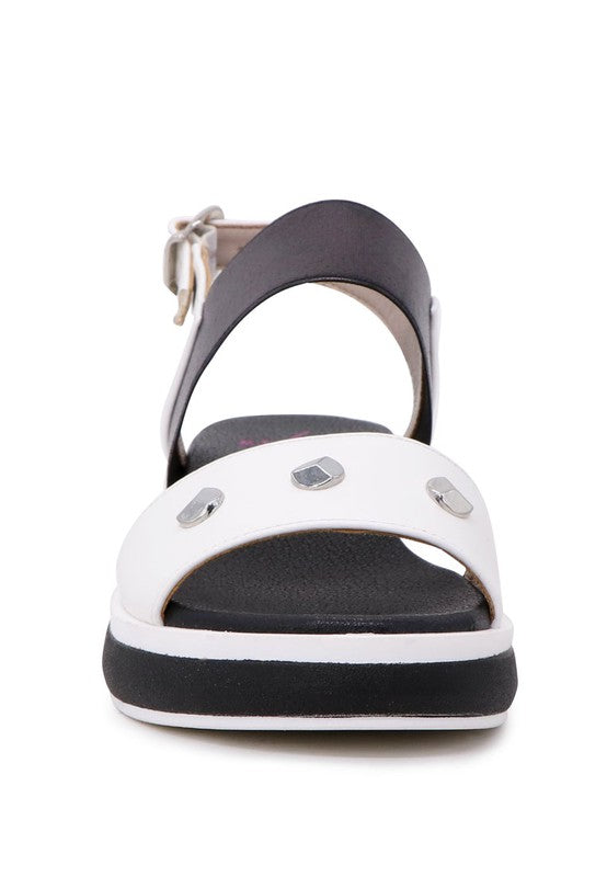LAYLA STUDDED WEDGE SANDALS - Tigbul's Variety Fashion Shop