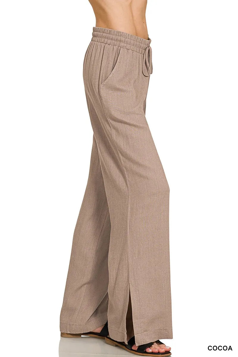 Zenana Linen Drawstring Pants - Tigbul's Variety Fashion Shop