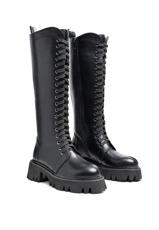 MAD MOOD CHUNKY WHITE LACE-UP ANKLE BOOT - Tigbul's Variety Fashion Shop