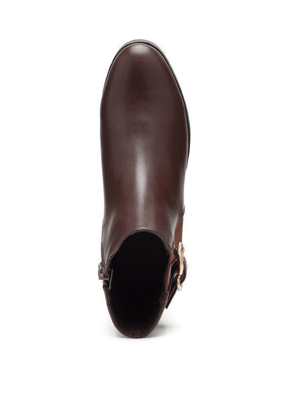 FROTHY BUCKLED ANKLE BOOT WITH CROC DETAIL - Tigbul's Variety Fashion Shop