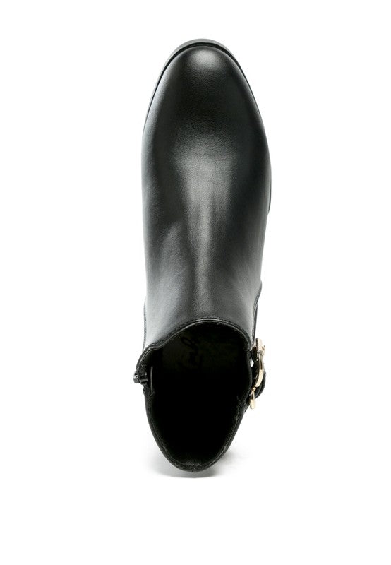 FROTHY BUCKLED ANKLE BOOT WITH CROC DETAIL - Tigbul's Variety Fashion Shop