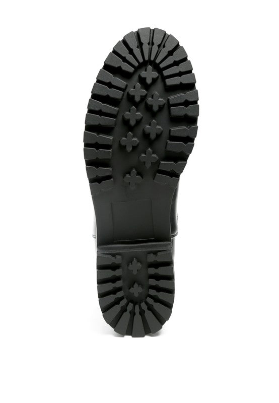 FROTHY BUCKLED ANKLE BOOT WITH CROC DETAIL - Tigbul's Variety Fashion Shop