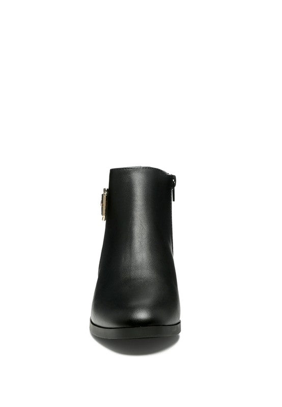 FROTHY BUCKLED ANKLE BOOT WITH CROC DETAIL - Tigbul's Variety Fashion Shop