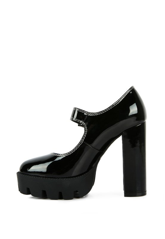 MILLENIAL BUG Patent High Heeled Mary Jane Shoes - Tigbul's Variety Fashion Shop