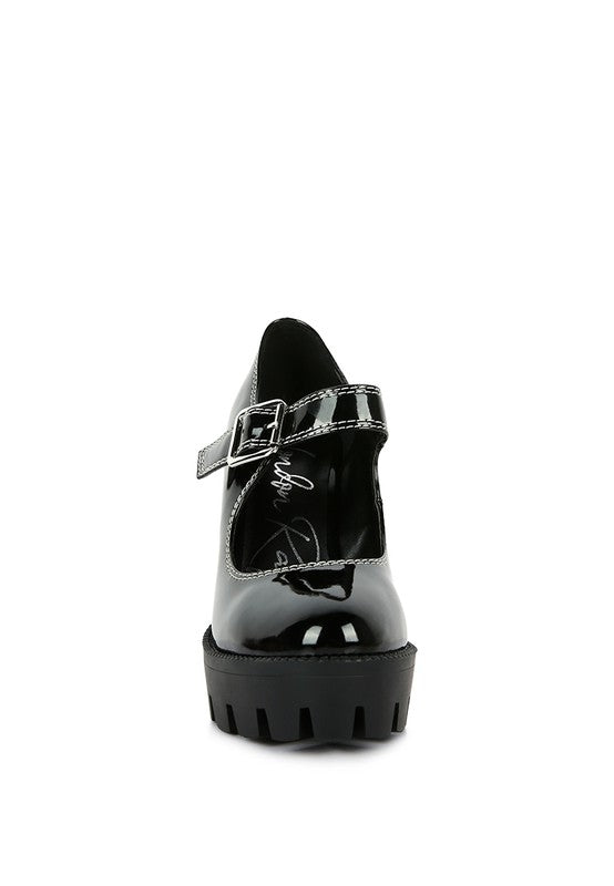 MILLENIAL BUG Patent High Heeled Mary Jane Shoes - Tigbul's Variety Fashion Shop