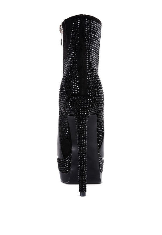ENCANTO Diamante Set High Heeled Ankle Boot - Tigbul's Variety Fashion Shop