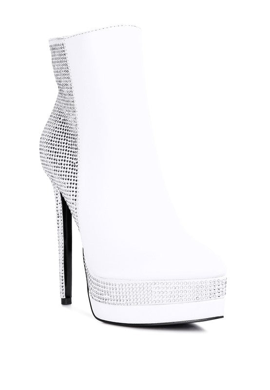 ENCANTO Diamante Set High Heeled Ankle Boot - Tigbul's Variety Fashion Shop
