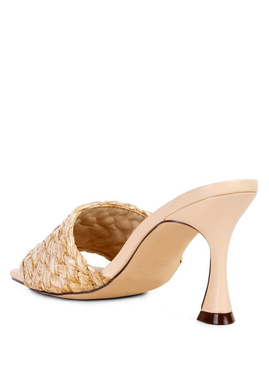 Ny Tour Braided Strap Heeled Sandals - Tigbul's Variety Fashion Shop