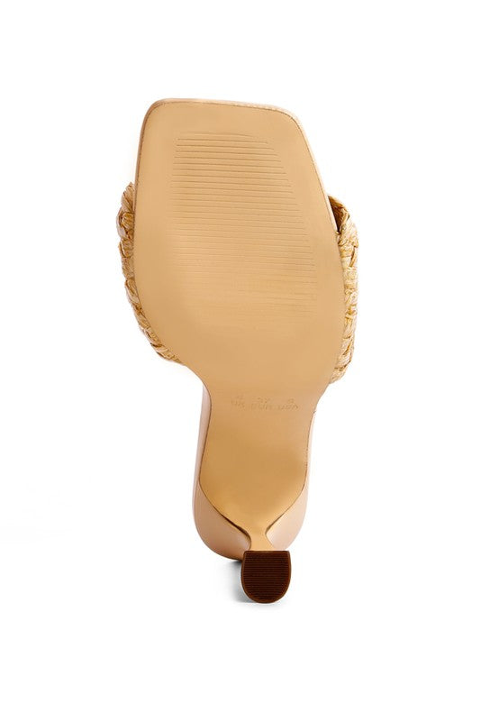 Ny Tour Braided Strap Heeled Sandals - Tigbul's Variety Fashion Shop
