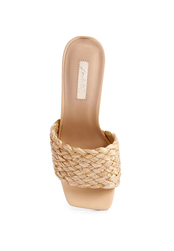 Ny Tour Braided Strap Heeled Sandals - Tigbul's Variety Fashion Shop