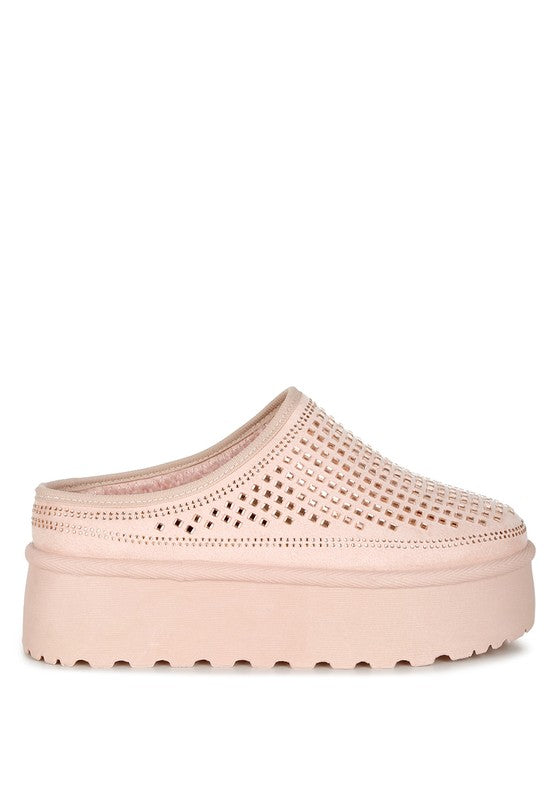 Kickles Rhinestones Embellished Classic Platform - Tigbul's Variety Fashion Shop