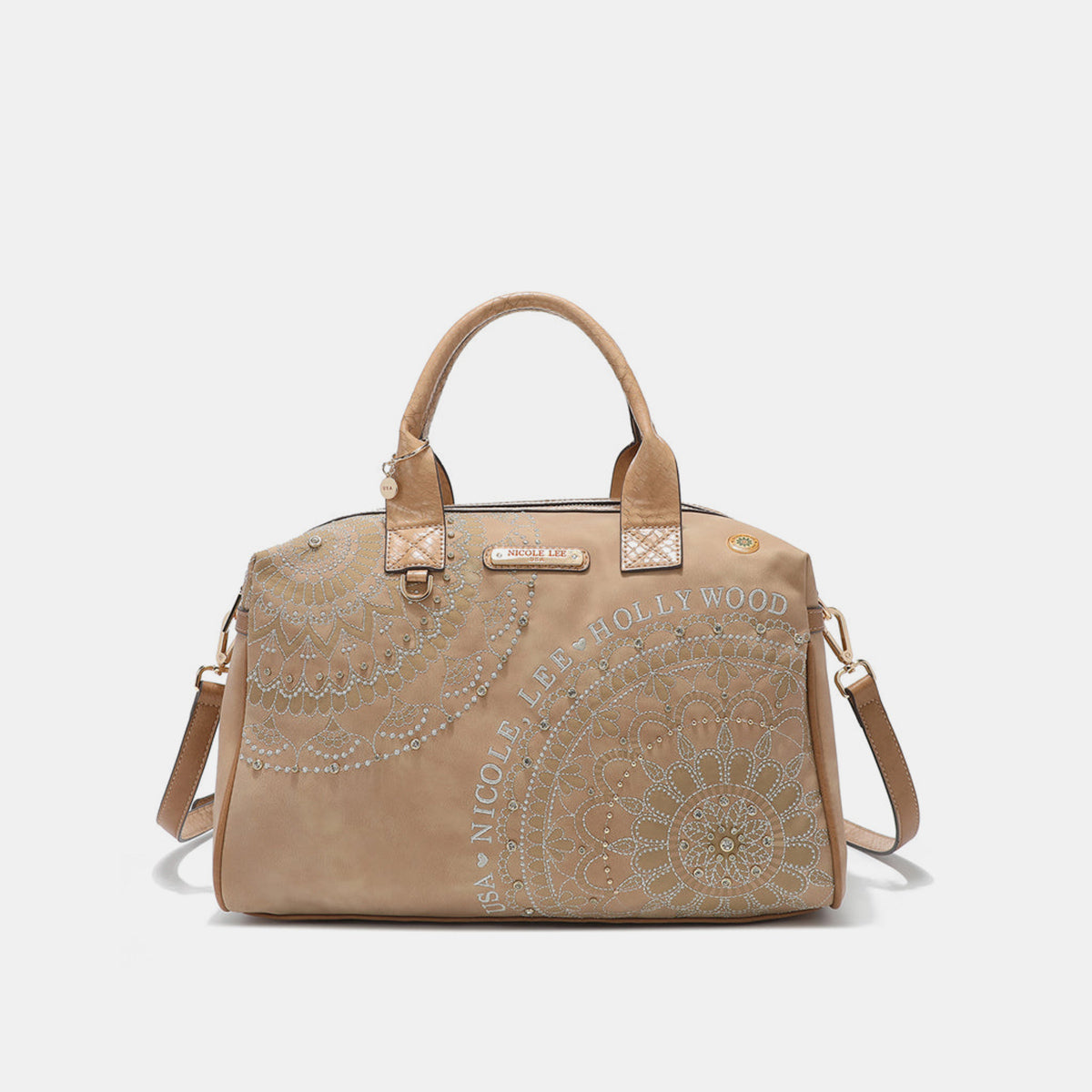 Nicole Lee USA Rhinestone Decor Boston Bag - Tigbul's Variety Fashion Shop