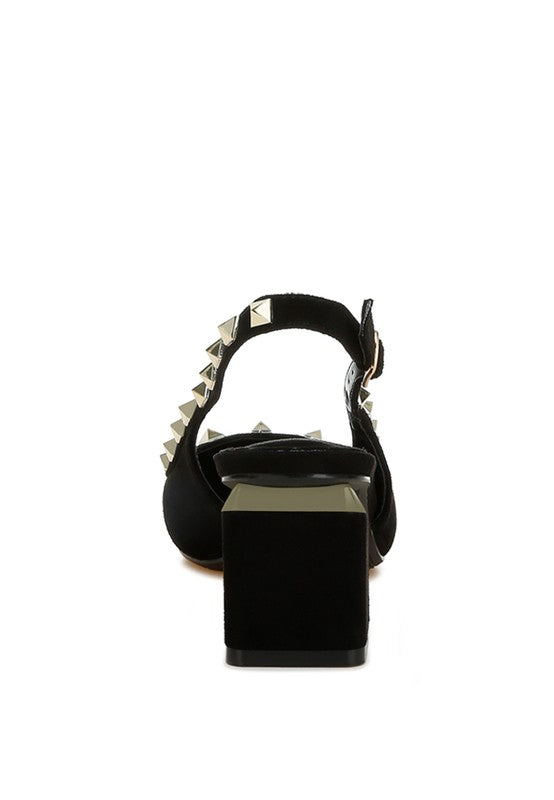 Ameya Stud Emebllished Microfiber Sandals - Tigbul's Variety Fashion Shop
