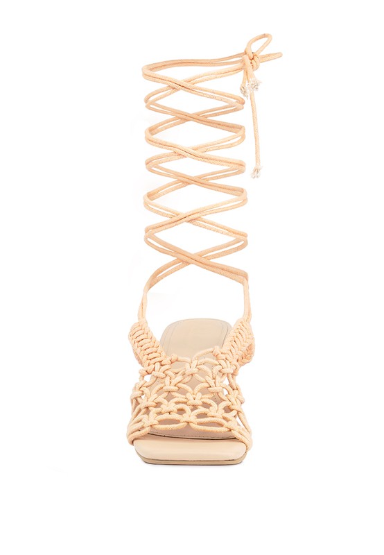 BEROE Braided Handcrafted Lace Up Sandal - Tigbul's Variety Fashion Shop