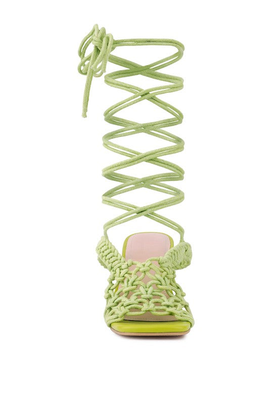 BEROE Braided Handcrafted Lace Up Sandal - Tigbul's Variety Fashion Shop