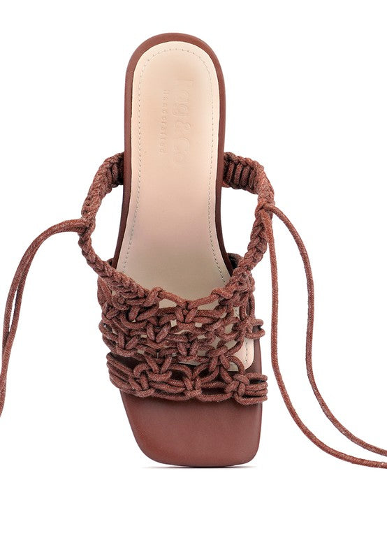 BEROE Braided Handcrafted Lace Up Sandal - Tigbul's Variety Fashion Shop