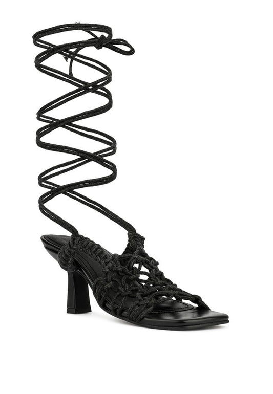 BEROE Braided Handcrafted Lace Up Sandal - Tigbul's Variety Fashion Shop