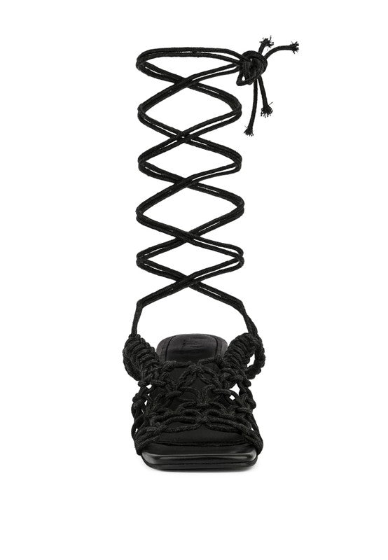 BEROE Braided Handcrafted Lace Up Sandal - Tigbul's Variety Fashion Shop